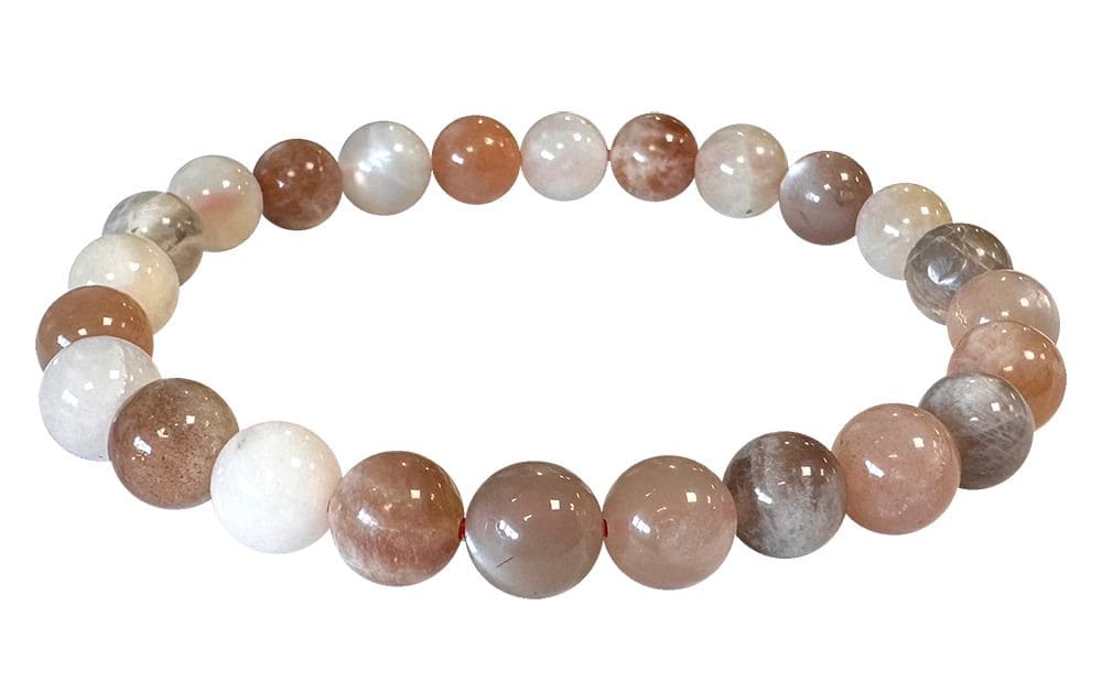 Multicolored Moonstone Bracelet AA beads 8mm