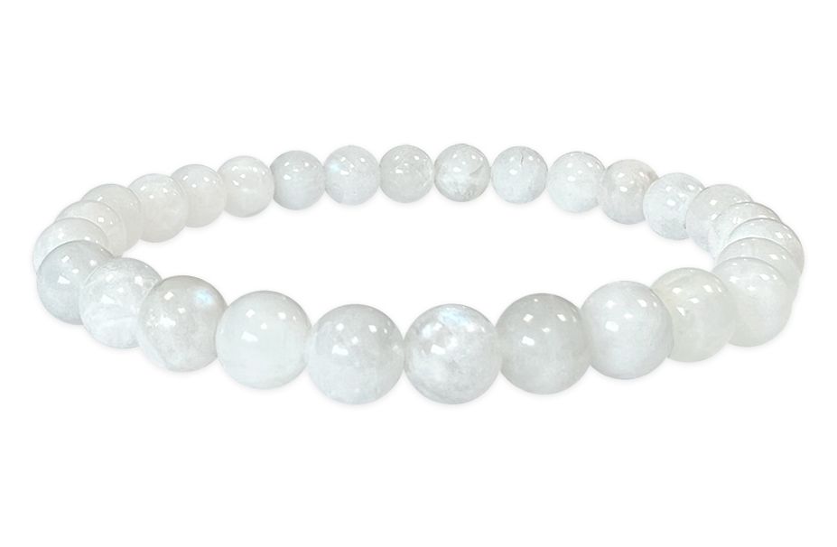 White Moon stone A 6mm pearls bracelet