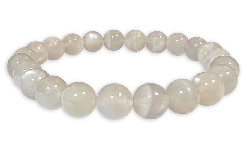 Grey Moonstone Bracelet A Beads 8mm