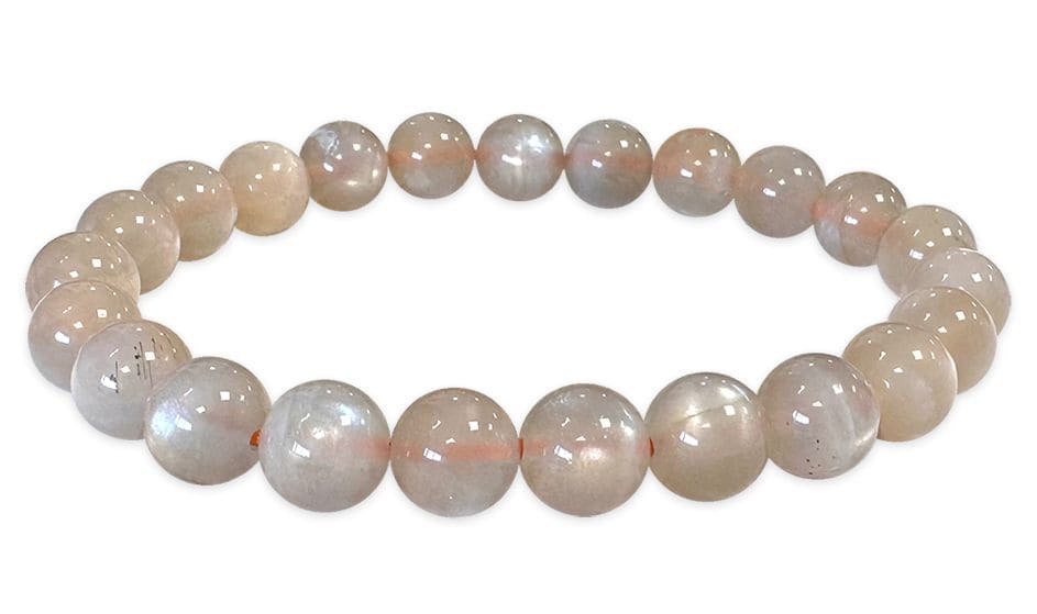 Gray Moonstone Bracelet AA beads 7-8mm