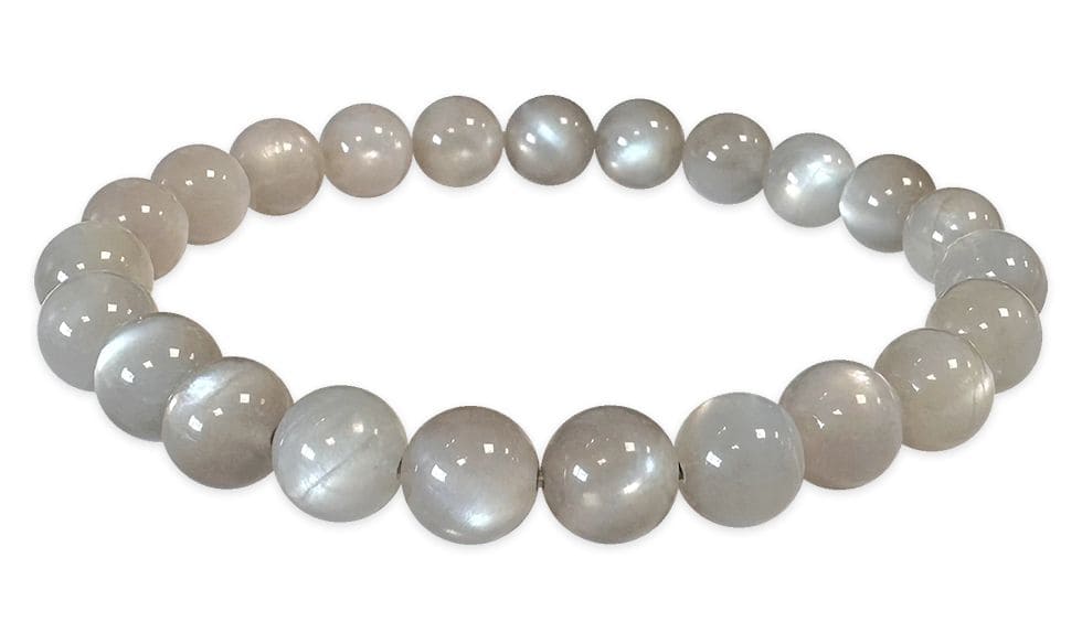 Gray Moonstone Bracelet AAA beads 8mm