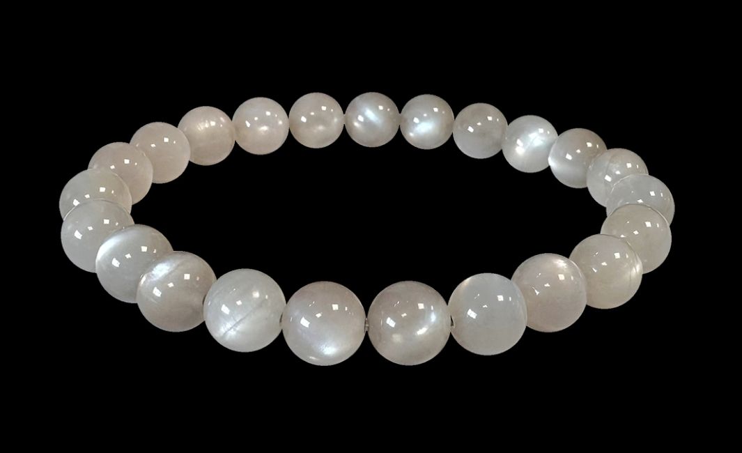 Gray Moonstone Bracelet AAA beads 8mm