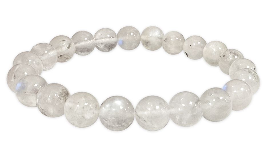 Peristerite white moonstone bracelet beads 7.5-8.5mm
