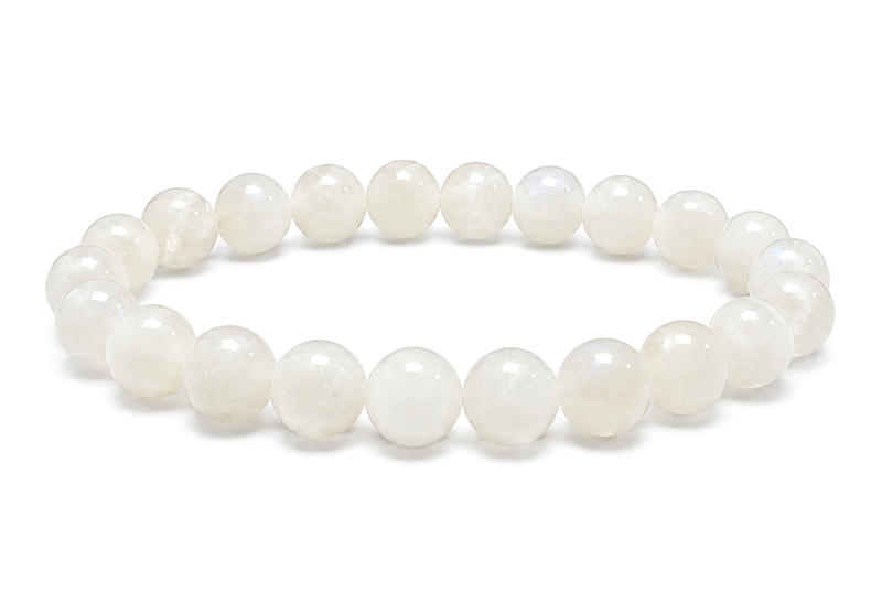 White Moonstone Peristerite Bracelet AB 7.5-8.5mm Beads