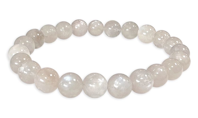 White Moon stone Peristerite A 7.5-8.5mm pearls bracelet