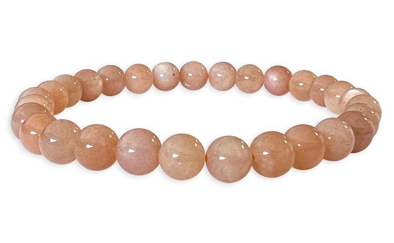Pink Moon stone A 6mm pearls bracelet
