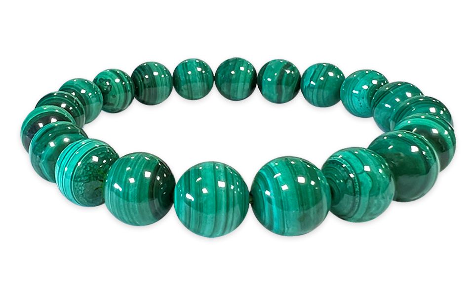 Malachite AA 10mm pearls bracelet