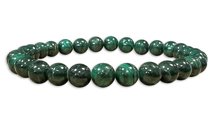 Malachite 6mm pearls bracelet