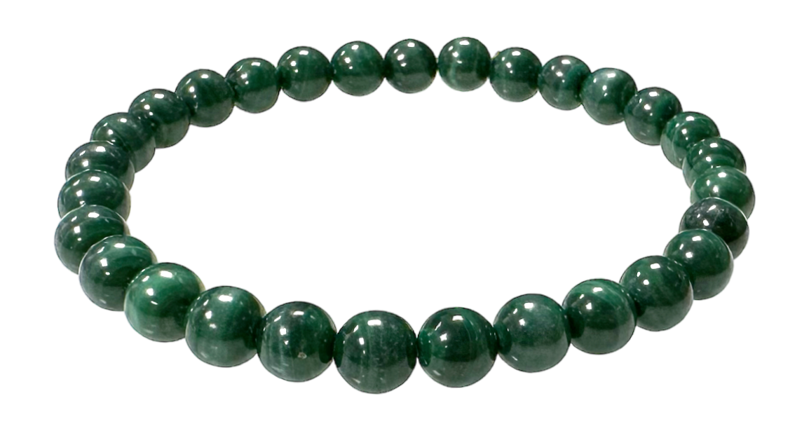 Dark Malachite Bracelet AA beads 6.5-7.5mm