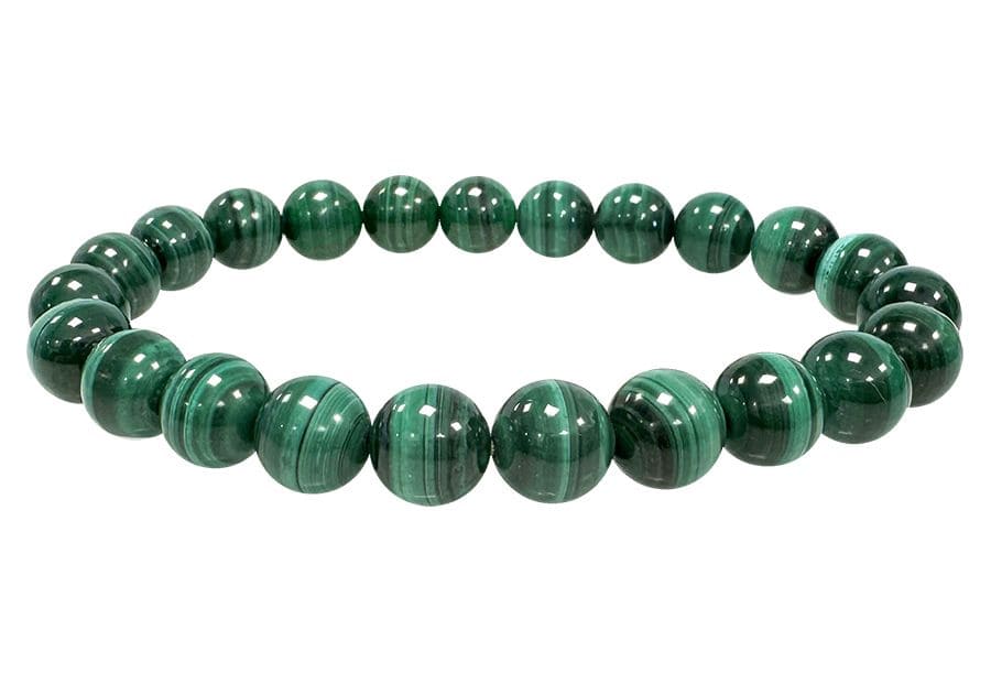 Bracelet Malachite Clear AAA beads 8-9mm