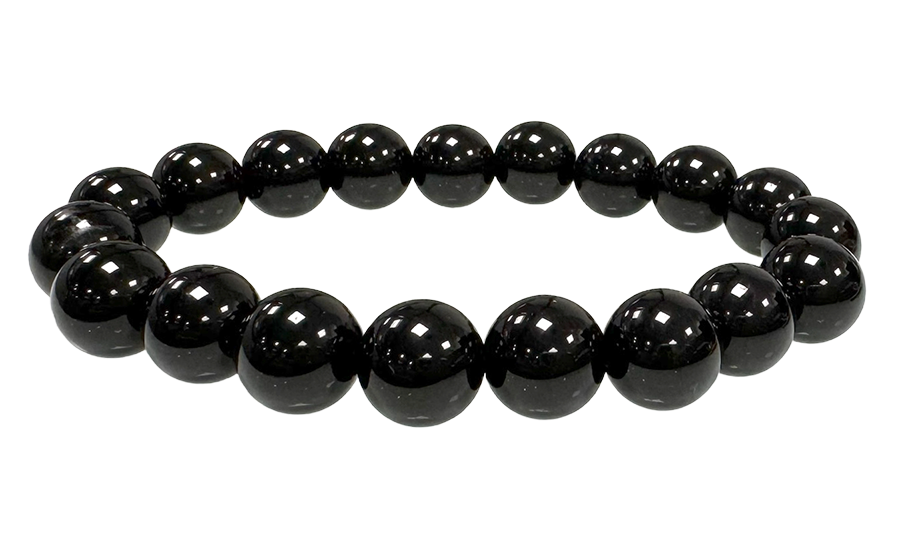 Black Obsidian A pearls bracelet 10mm