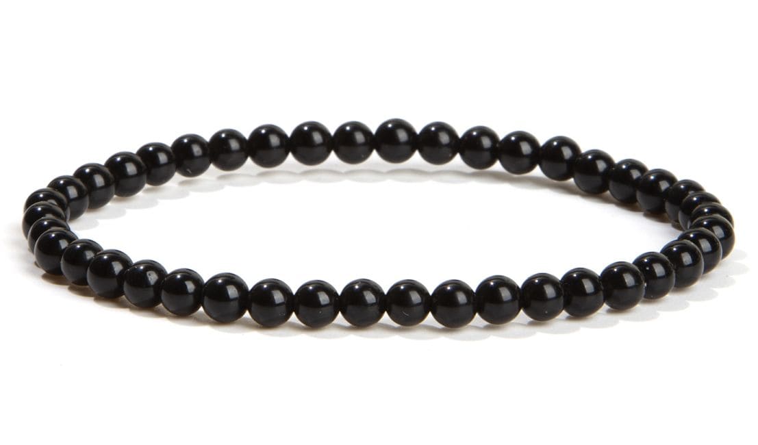 Black Obsidian A pearls bracelet 4mm