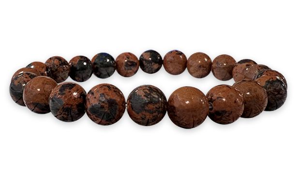 Mahogany Obsidian  pearls bracelet 8mm