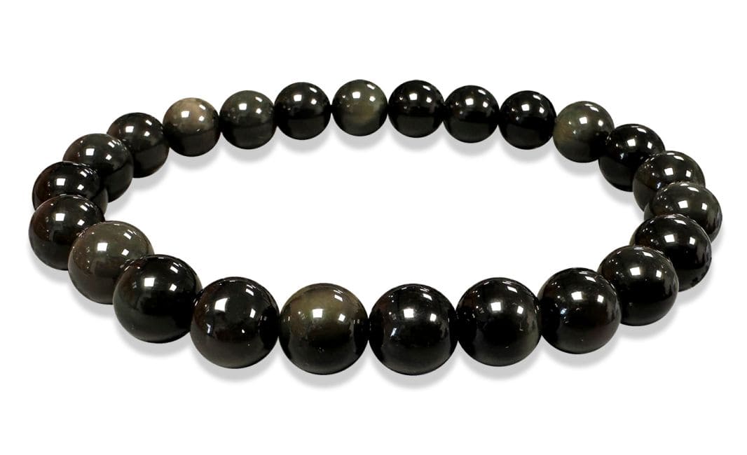 Rainbow Obsidian AA pearls bracelet 8mm