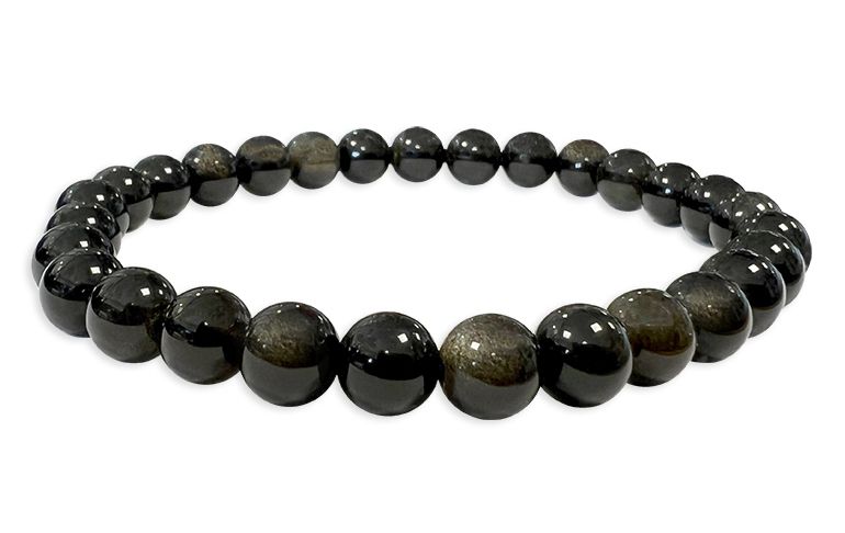 Black Golden Obsidian A pearls bracelet 6mm