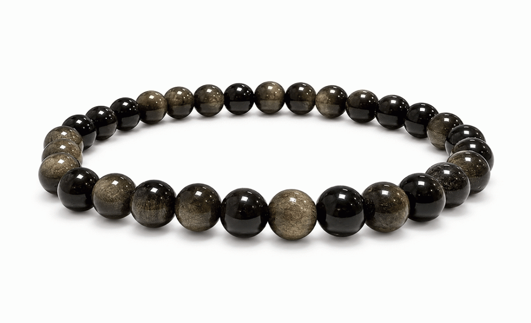 incense at Golden Black Obsidian Bracelet A 6mm Beads