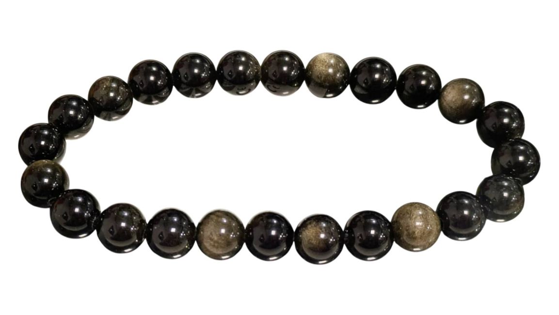 Black Golden Obsidian A pearls bracelet 8mm
