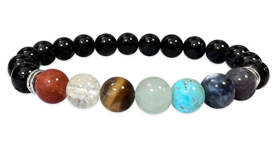 7 chakras Onyx A pearls bracelet 8mm