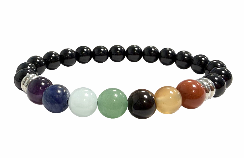 7 chakras Onyx A pearls bracelet 8mm