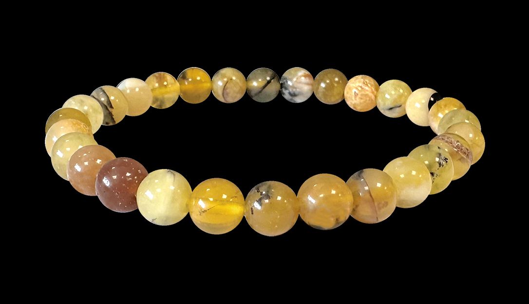 6mm pearls Yellow Opal bracelet