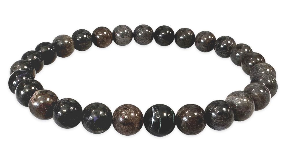 Bracelet Black Opal beads 6mm