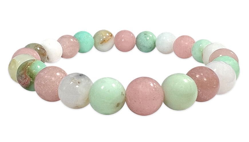 8mm pearls Pink Opal & Chrysoprase AA bracelet