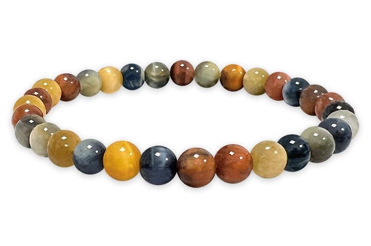 Multicolor  tiger eye 6mm A pearls bracelet