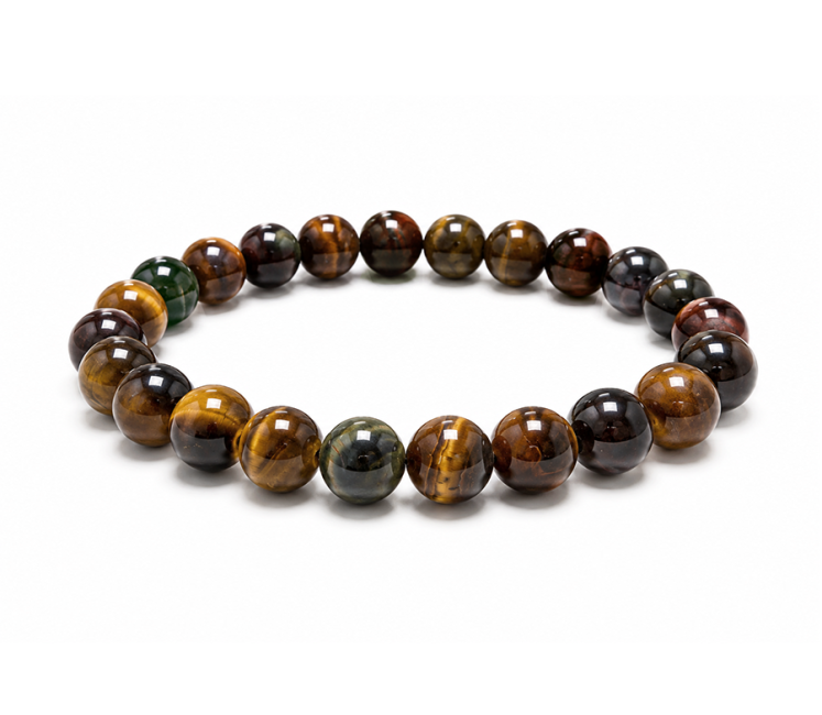 Multicolour Tiger’s Eye A Bead Bracelet 8mm