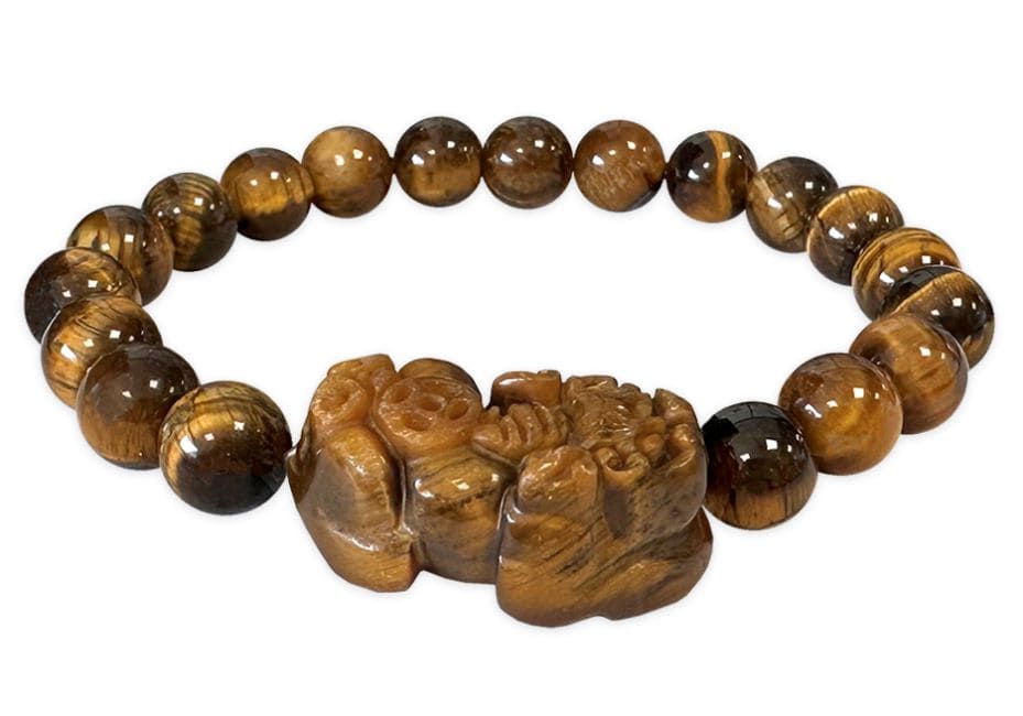 Tiger Eye Bracelet and Pixiu A Beads 8mm