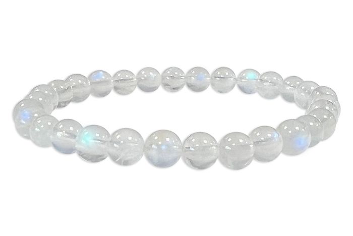 Peristerite AAA White Moonstone Bracelet 6mm Beads
