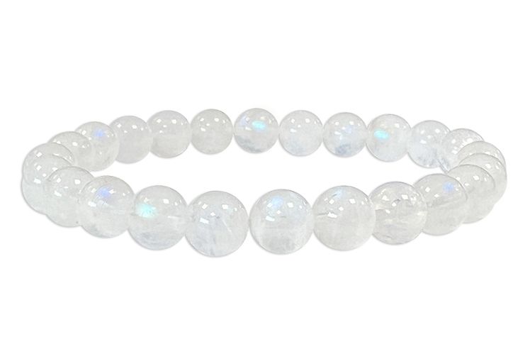 Peristerite AAA White Moonstone Bracelet 8mm Beads