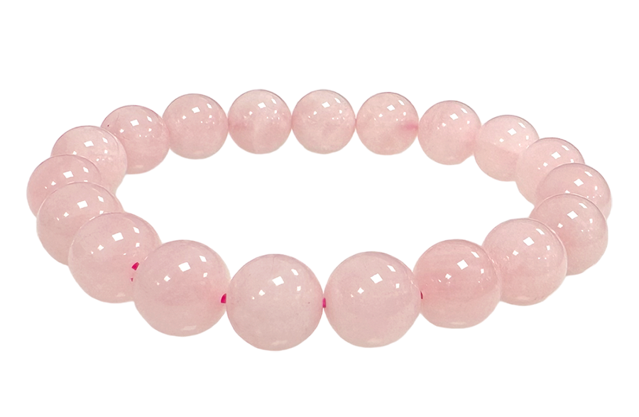 Rose quartz 10mm pearls brace