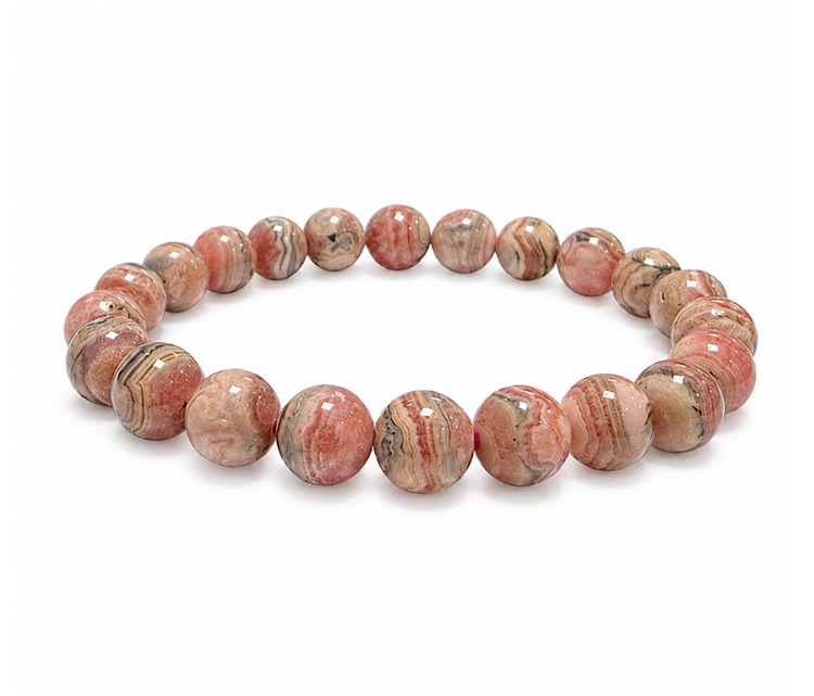 incense at Argentine Rhodochrosite A Bracelet 8-9mm Beads