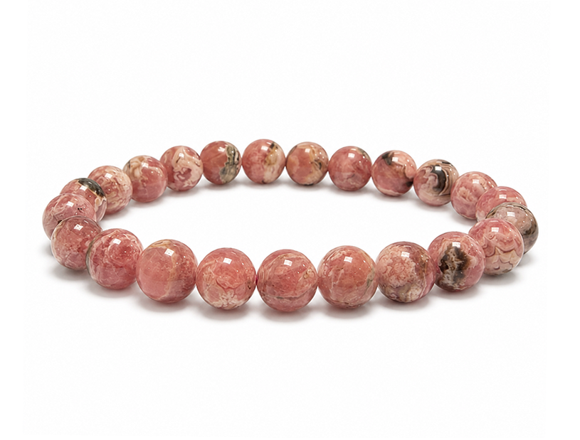 Argentinian Rhodochrosite Bracelet AA 7.5-8.5mm Beads