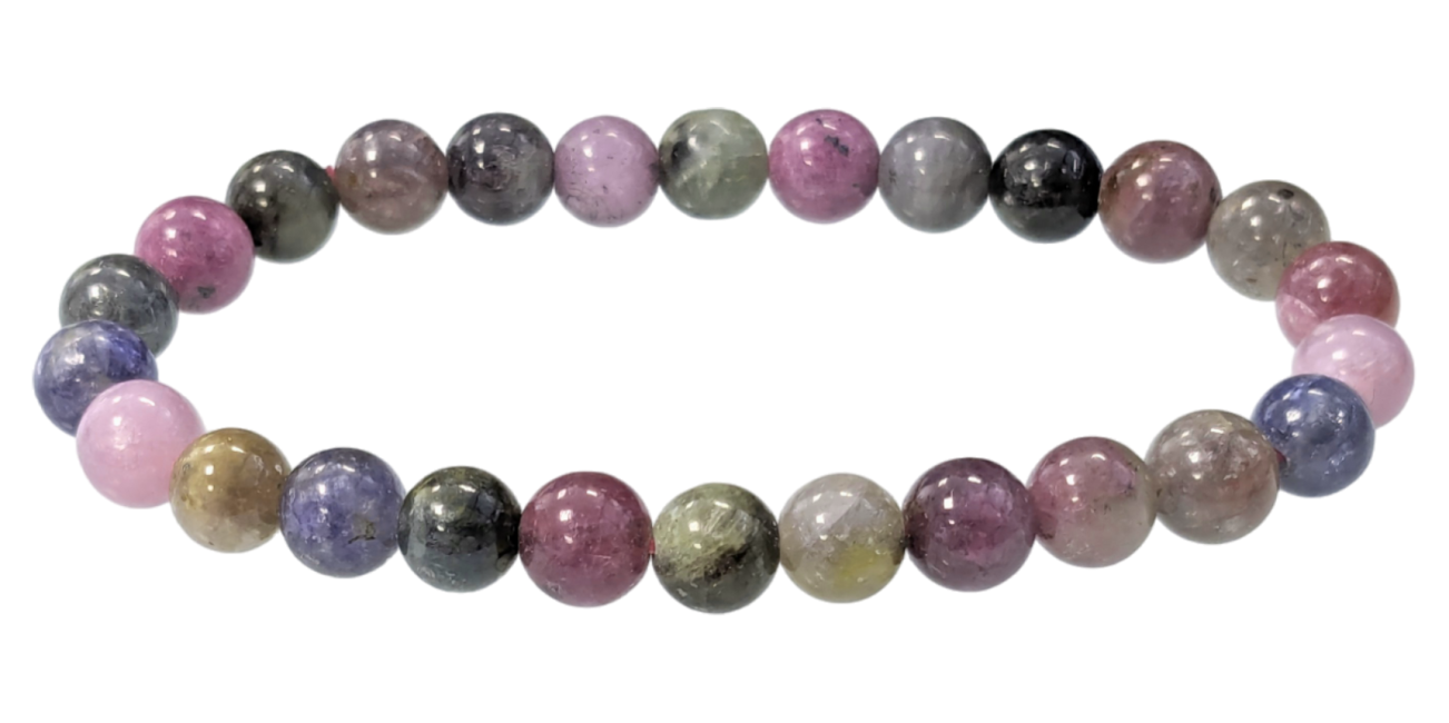 Sapphire bracelet multicolored pearls 6-7mm
