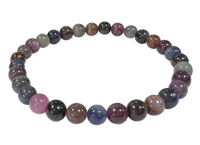 Multicolored Sapphire Bracelet With 6-7mm beads