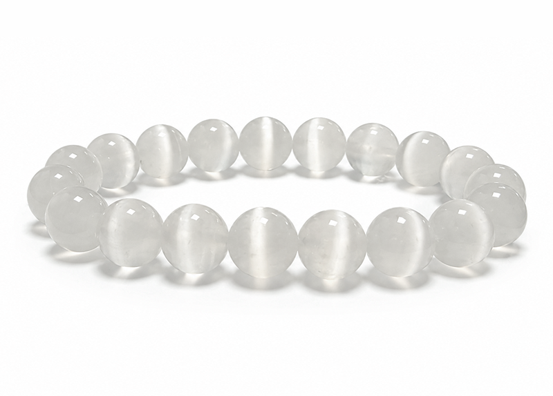 incense at Cat Eye Selenite Bracelet AA 10mm Beads