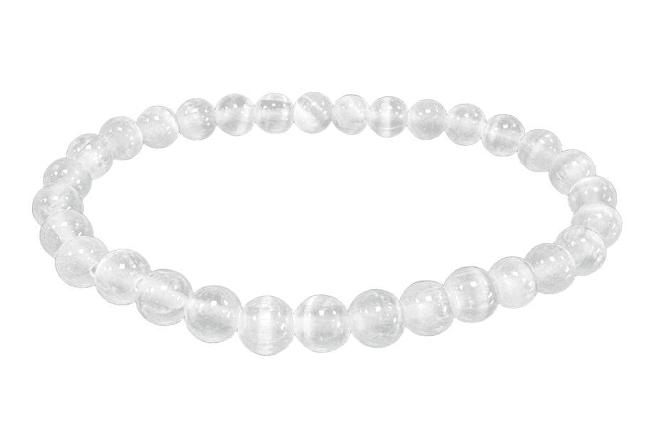 Selenite Cat's Eye Bracelet AA beads 6mm