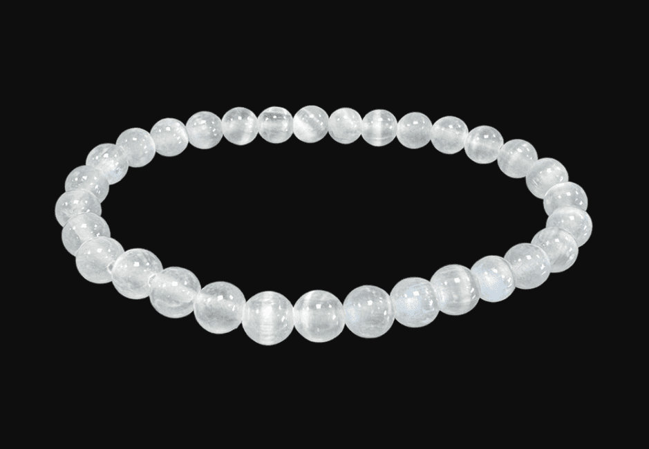 Selenite Cat's Eye Bracelet AA beads 6mm