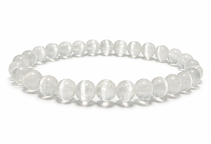 incense at Cat’s Eye Selenite Bracelet AA 6mm Beads
