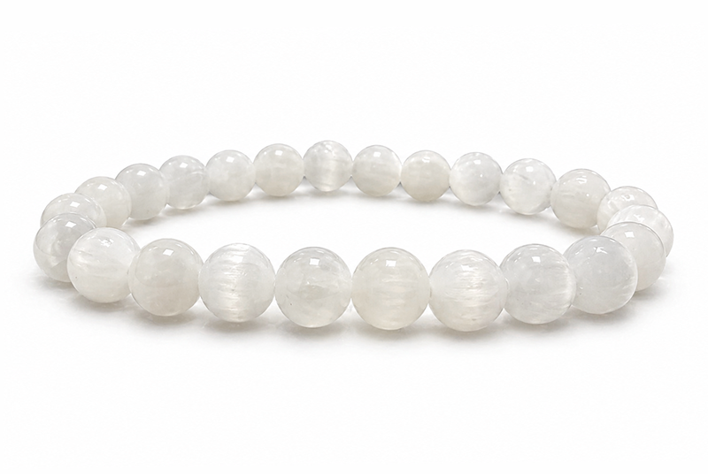 Cat Eye Selenite Bracelet A 8mm Beads
