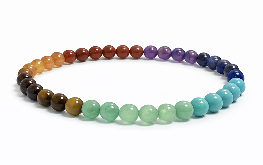 Bracelet 7 chakras A beads 4mm