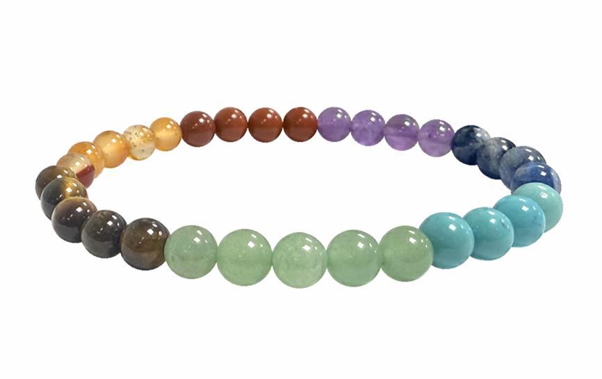 Bracelet 7 chakras A beads 6mm