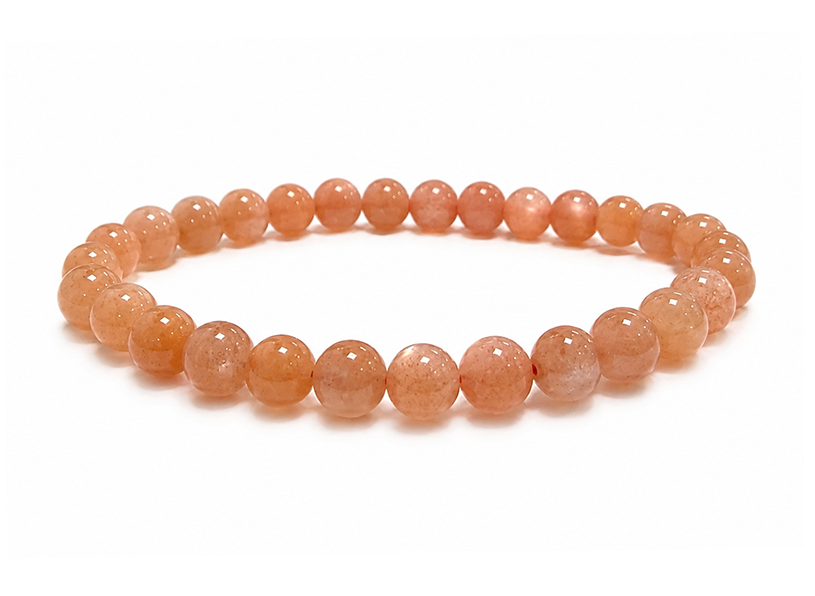 Sunstone Bracelet with Coppery Aventurescence AAA 6-7mm Beads