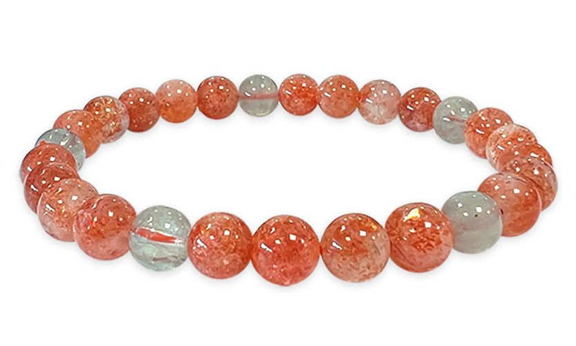Multicolored Sun Stone Bracelet AAA beads 6mm