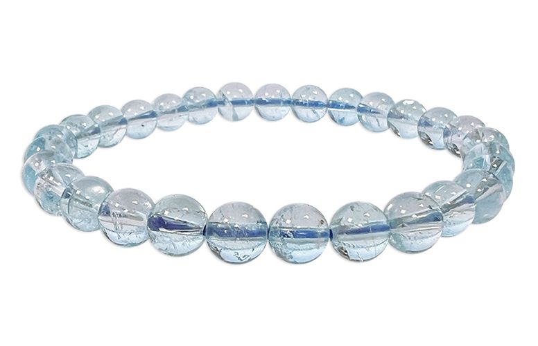 Blue Topaz Bracelet AAA beads 6-7mm