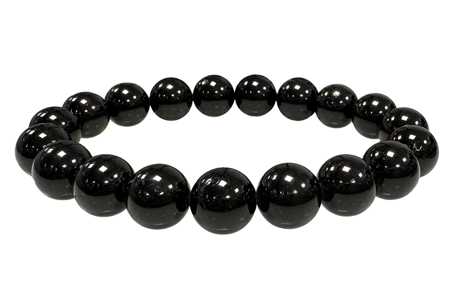 A grade black tourmaline 10mm pearls bracelet