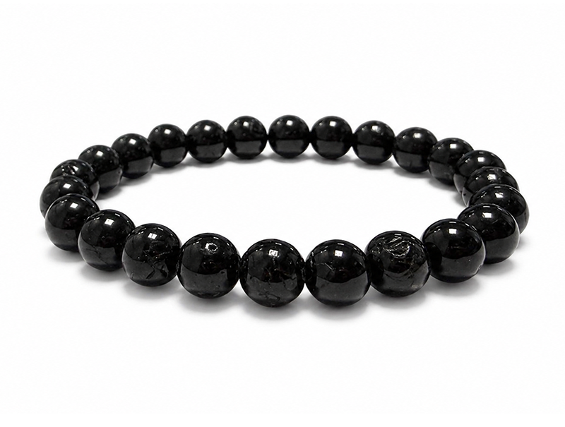 incense at Black Tourmaline Bracelet AB 7-8mm Beads