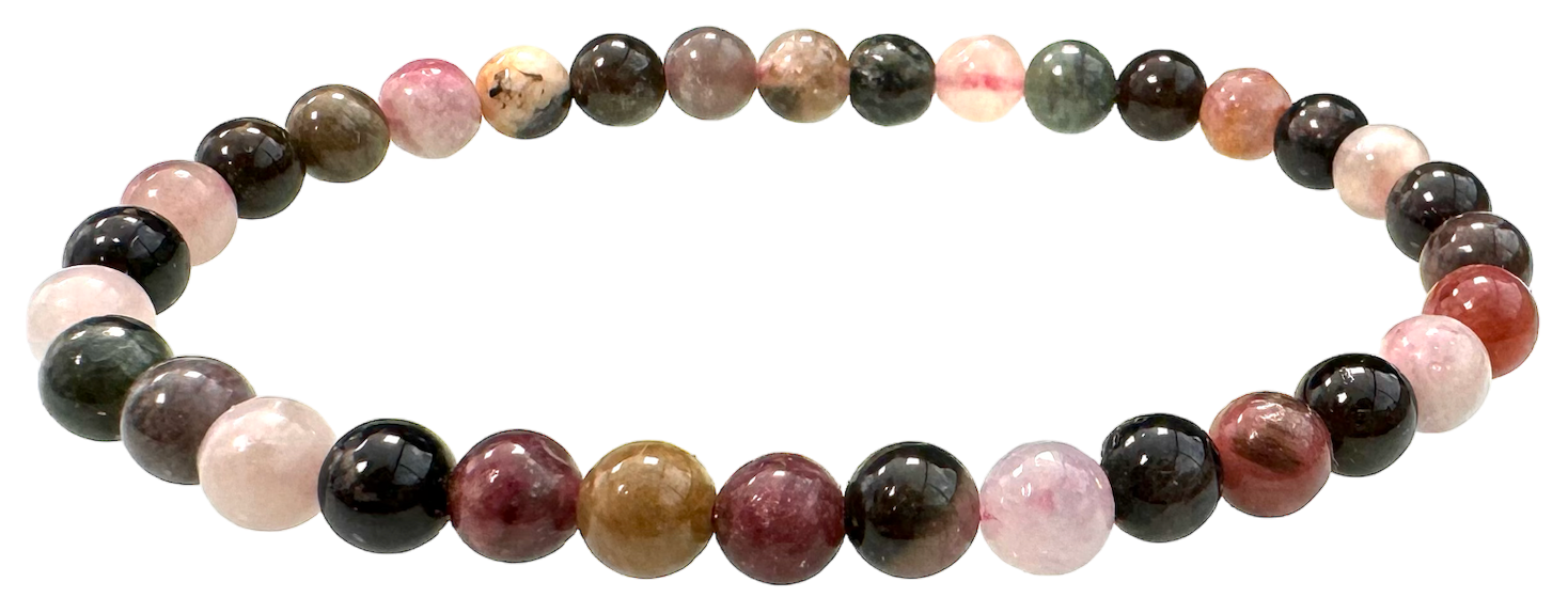 A grade multicolor Turmaline 5mm pearls bracelet