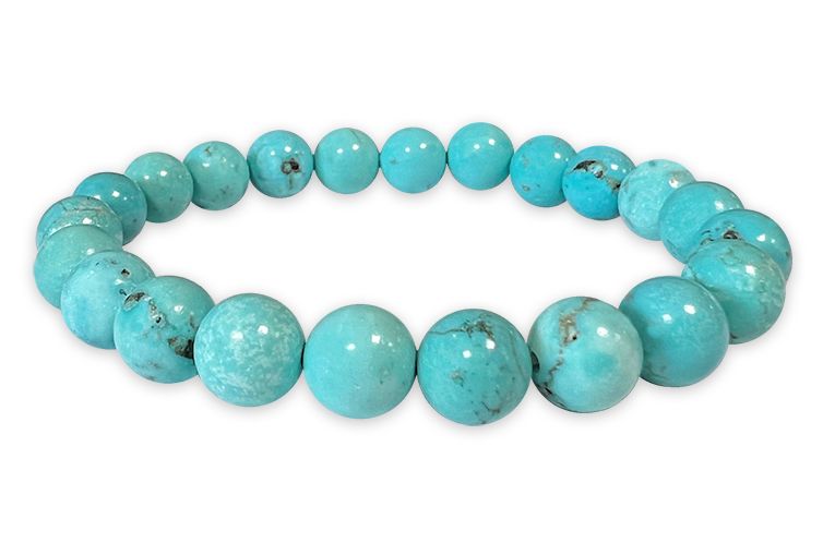 Turquenite natural tinted Howlite A 8mm pearls bracelet